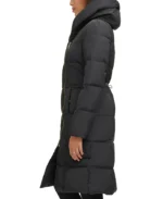 Women Black Puffer Long Coat