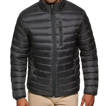 Men Black Quilted Puffer Jacket