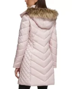 Women Puffer Pink Long Coat