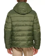 Men Chevron Hooded Puffer Jacket