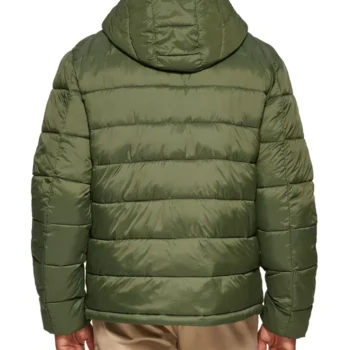 Men Chevron Hooded Puffer Jacket