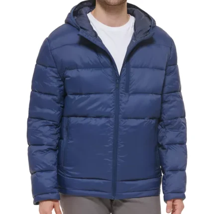 Navy Blue Lightweight Men Puffer Jacket