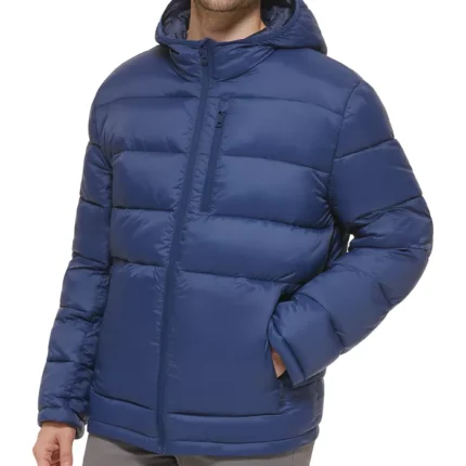 Navy Blue Lightweight Men Puffer Jacket