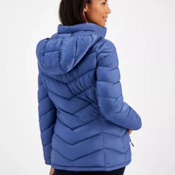 Women Hooded Blue Puffer Jacket