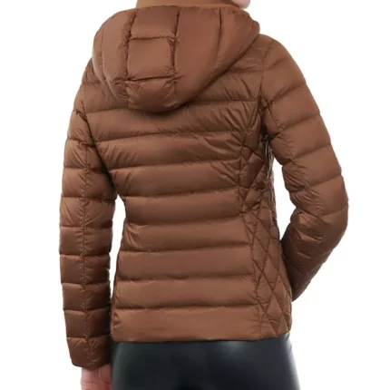 Women Brown Hooded Puffer Jacket