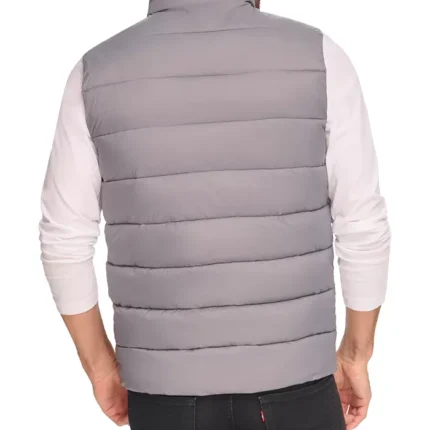 Men Quilted Grey Puffer Vest