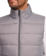 Men Quilted Grey Puffer Vest