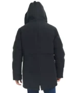 Men Black Hooded Puffer Parka Coat