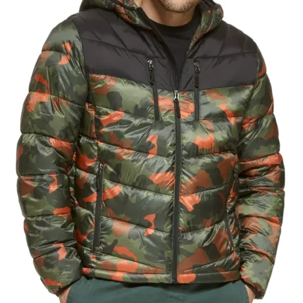 Chevron Men Hooded Puffer Jacket