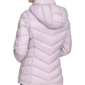 Women Hooded Pink Puffer Jacket