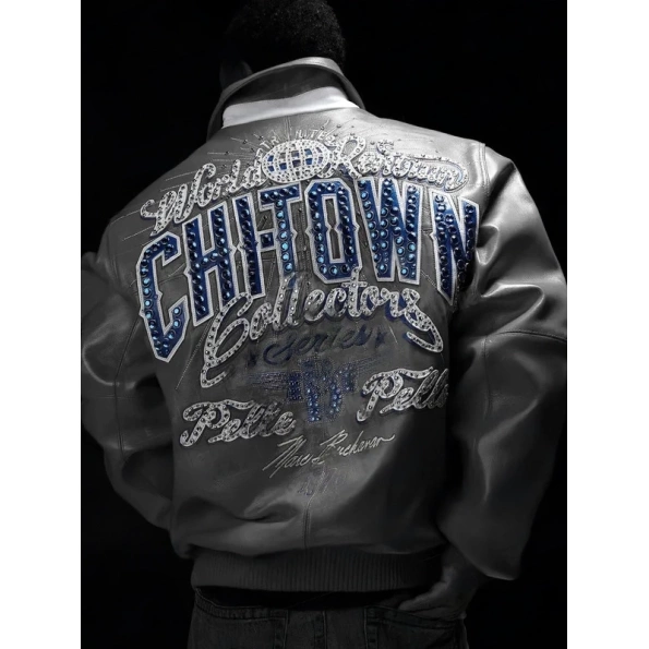 Pelle Pelle Chi Town Grey Leather Jacket