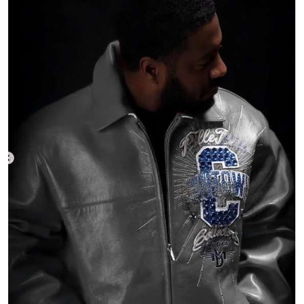 Pelle Pelle Chi Town Grey Leather Jacket view 2