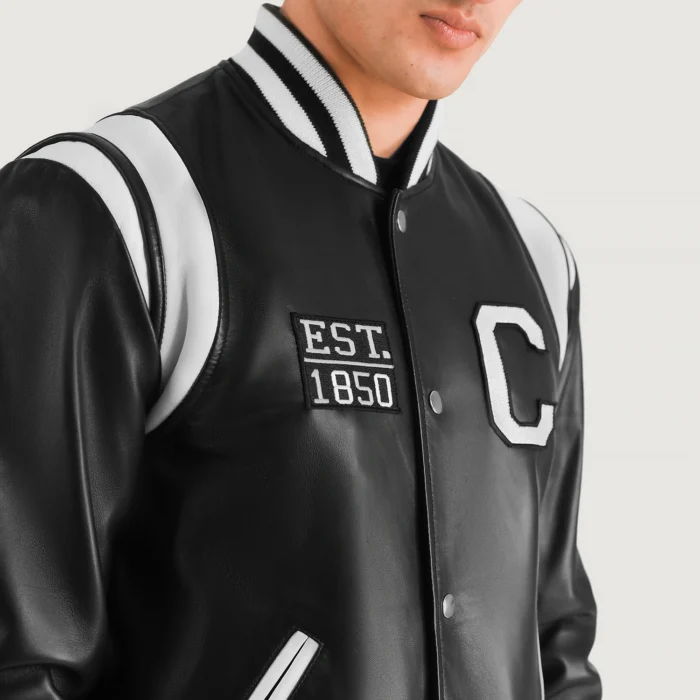 California Leather Black Varsity Jacket