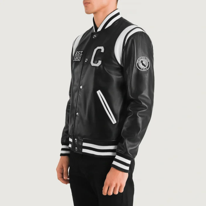 California Leather Black Varsity Jacket