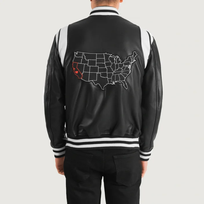 California Leather Black Varsity Jacket