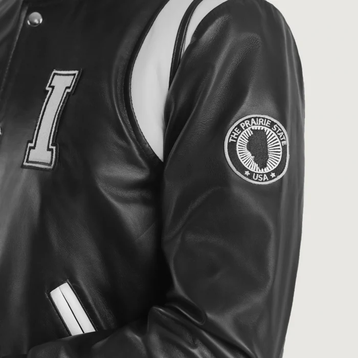 Men USA Black Varsity Leather Jacket