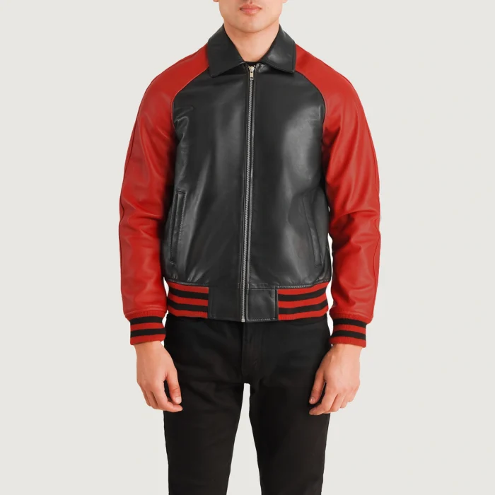 Men Black And Red Varsity Jacket