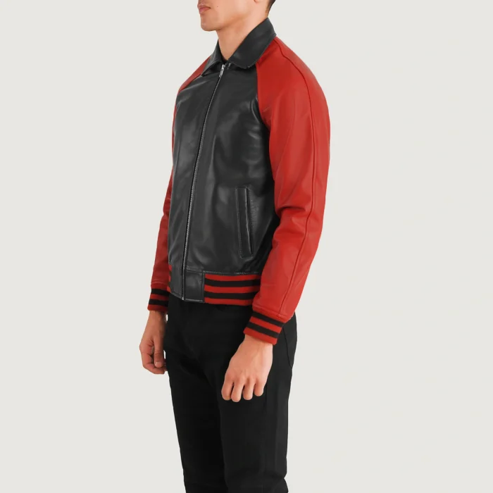 Men Black And Red Varsity Jacket