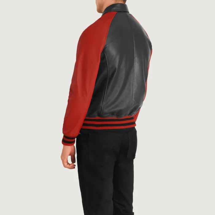 Men Black And Red Varsity Jacket