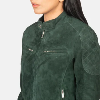 Green Suede Women Velvet Jacket