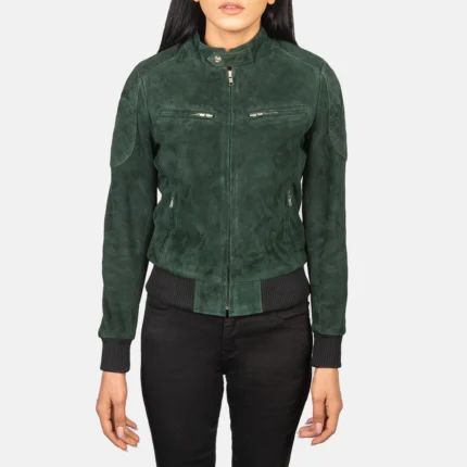 Green Suede Women Velvet Jacket