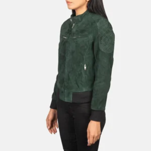 Green Suede Women Velvet Jacket