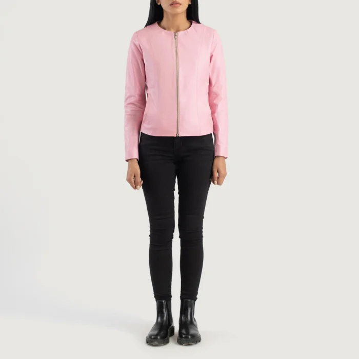 Elixir Collarless Pink Women Jacket