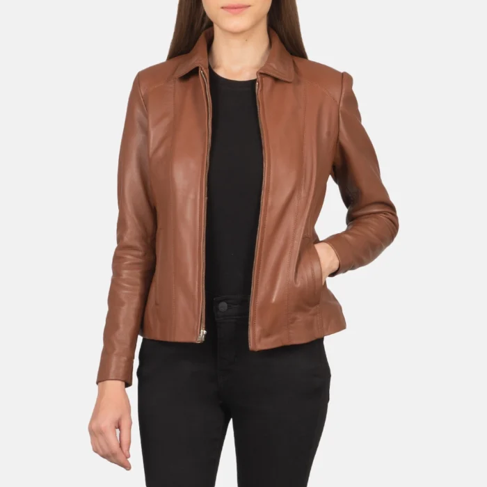 Brown Leather Colette Women Jacket