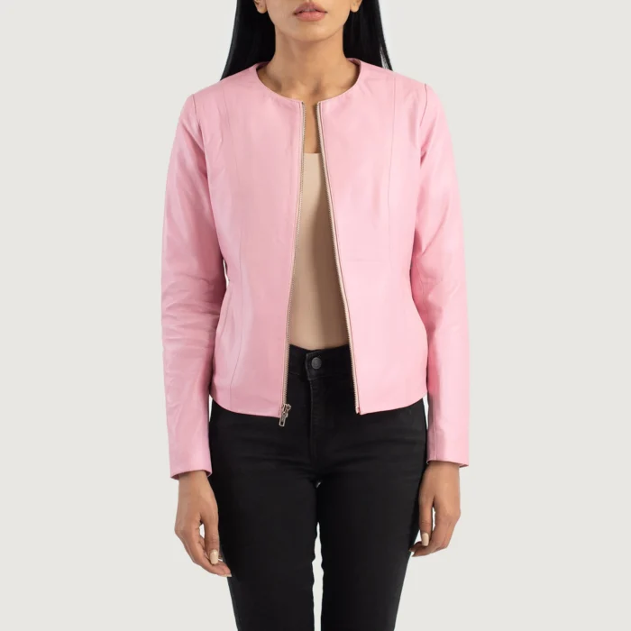 Elixir Collarless Pink Women Jacket