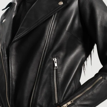 Black Biker Women Leather Jacket