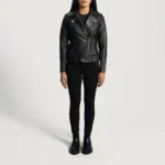 Black Biker Women Leather Jacket