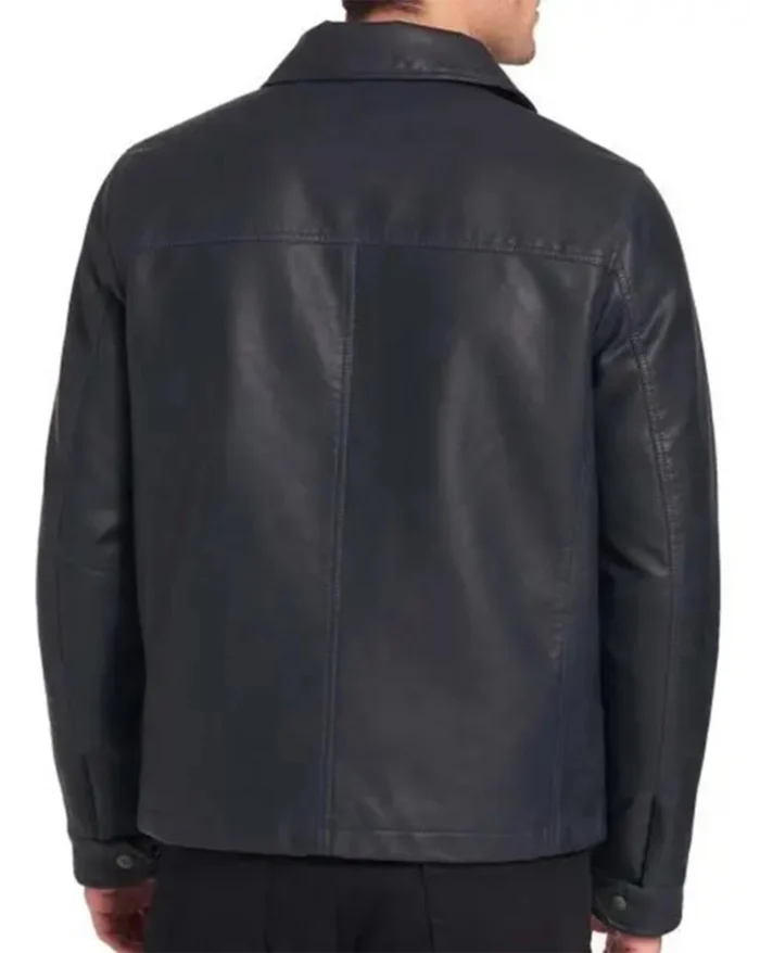 Men Plain Biker Black Leather Jacket