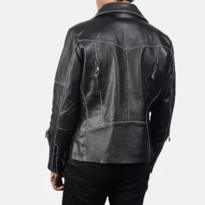 Men Leather Biker Black Jacket