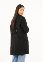 Women Black Wool Long Coat