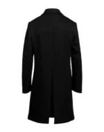 Men Black Double Breasted Wool Coat