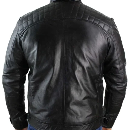 Men Retro Style Biker Leather Jacket