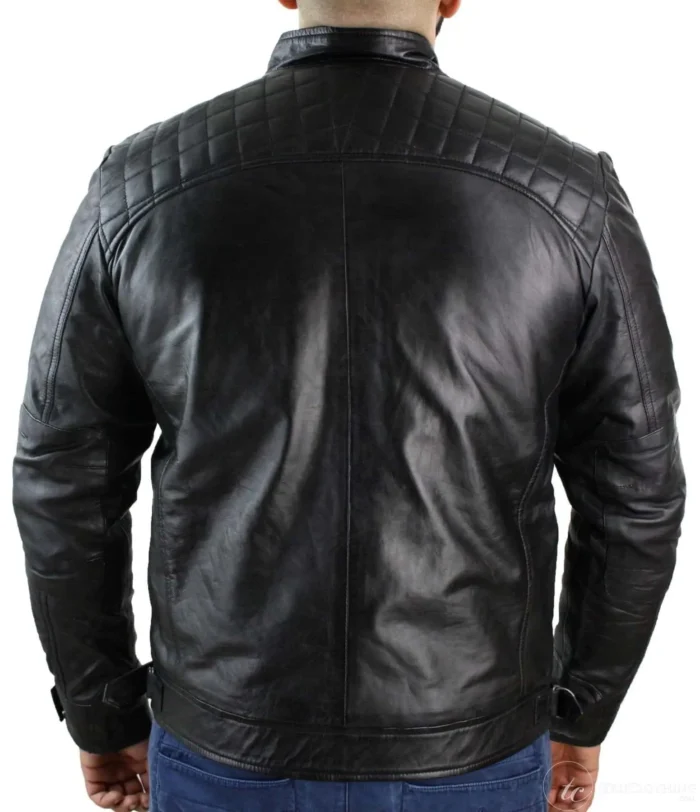 Men Retro Style Biker Leather Jacket