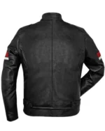 Black Leather Cafe Racer Biker Jacket