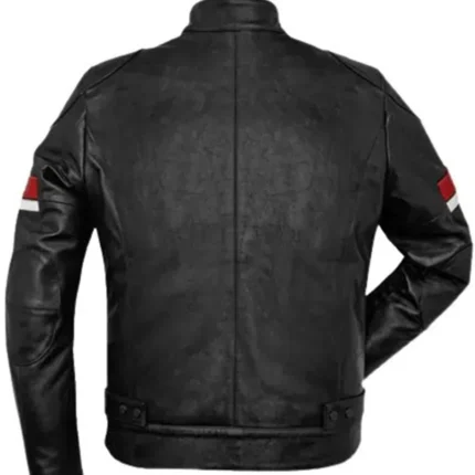 Black Leather Cafe Racer Biker Jacket