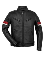 Black Leather Cafe Racer Biker Jacket