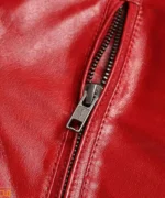 Men And Women Shearling Red Leather Jacket