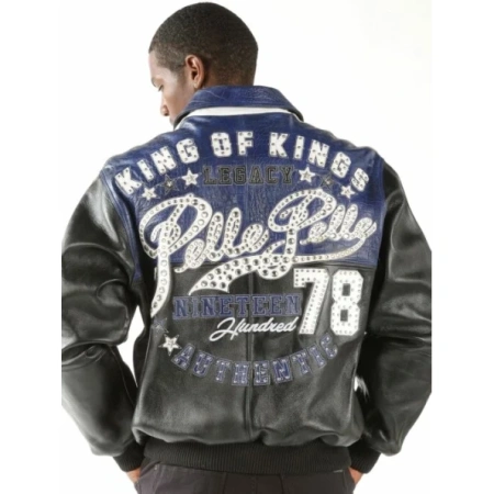 Pelle Pelle Men Legacy Leather Jacket | Black & Navy Blue view 2