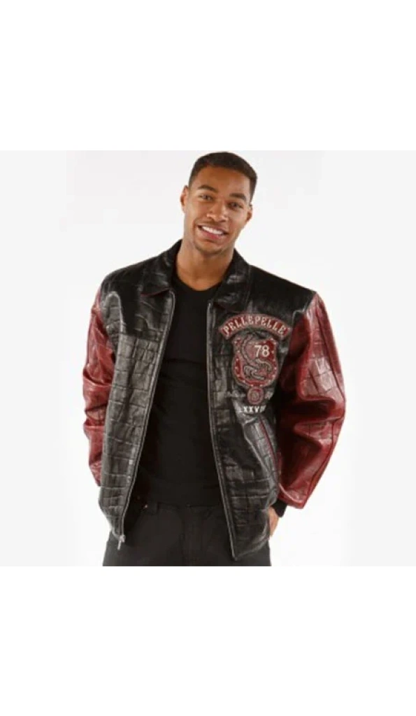Pelle Pelle Stone Gold Croc Leather Jacket | Men Jacket