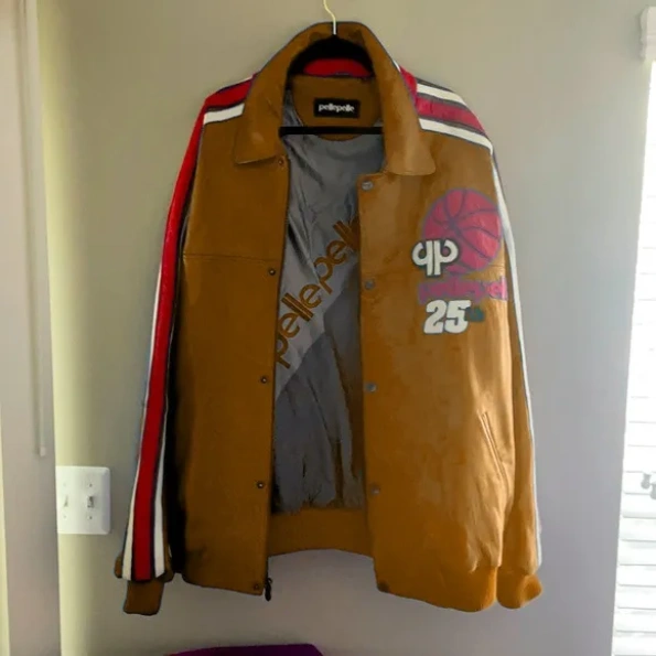 Pelle Pelle Brown Basketball Leather Jacket | Men & Women