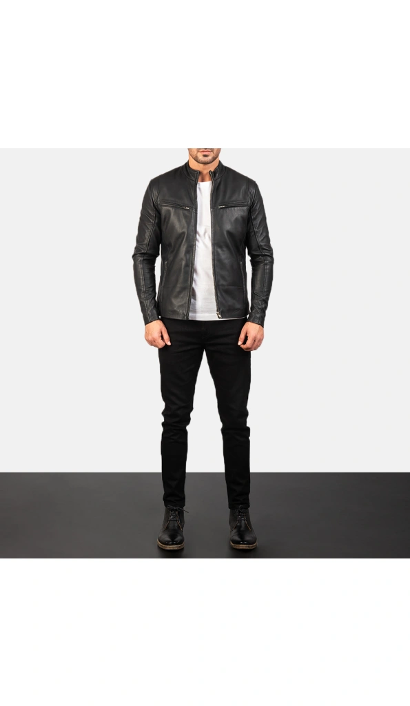 Men Black Biker Leather Jacket | Pelle Pelle Store