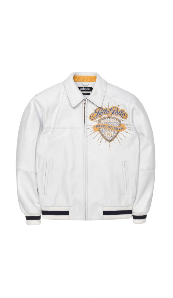 Pelle Pelle White MB Leather Jacket | Legends Live Forever
