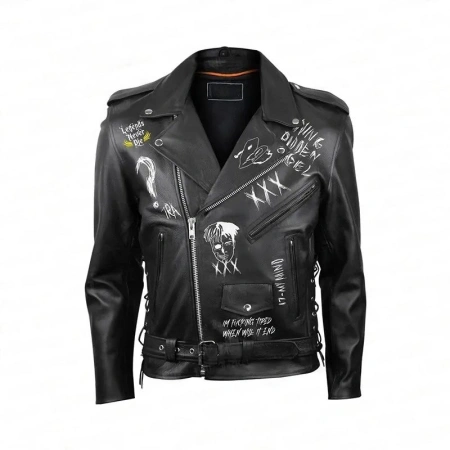 Pelle Pelle Black XXXtentacion Leather Jacket | Men & Women view 2