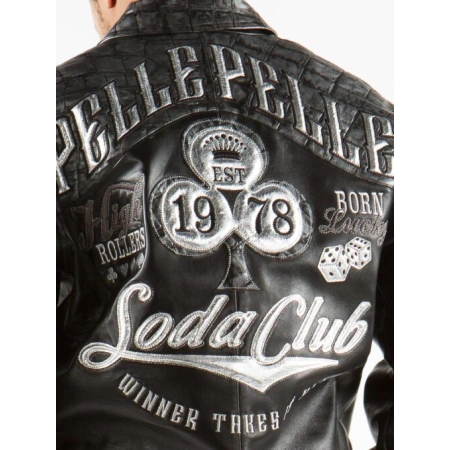 Pelle Pelle High Rollers Croc Leather Jacket | Black Jacket view 3