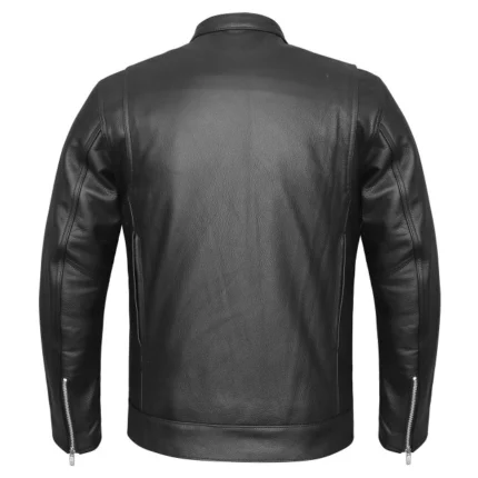 Pure Black Motorcycle Leather Jacket