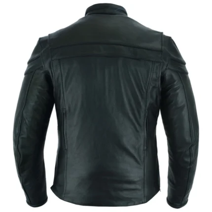 Cafe Racer Black Biker Leather Jacket